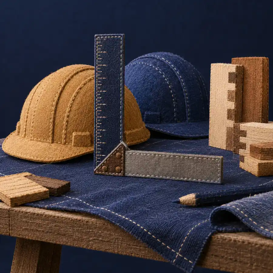 Illustration of construction businesses equipment and workspace